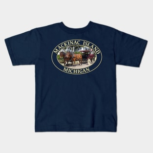 Horse and Carriage on Historic Mackinac Island, Michigan Kids T-Shirt